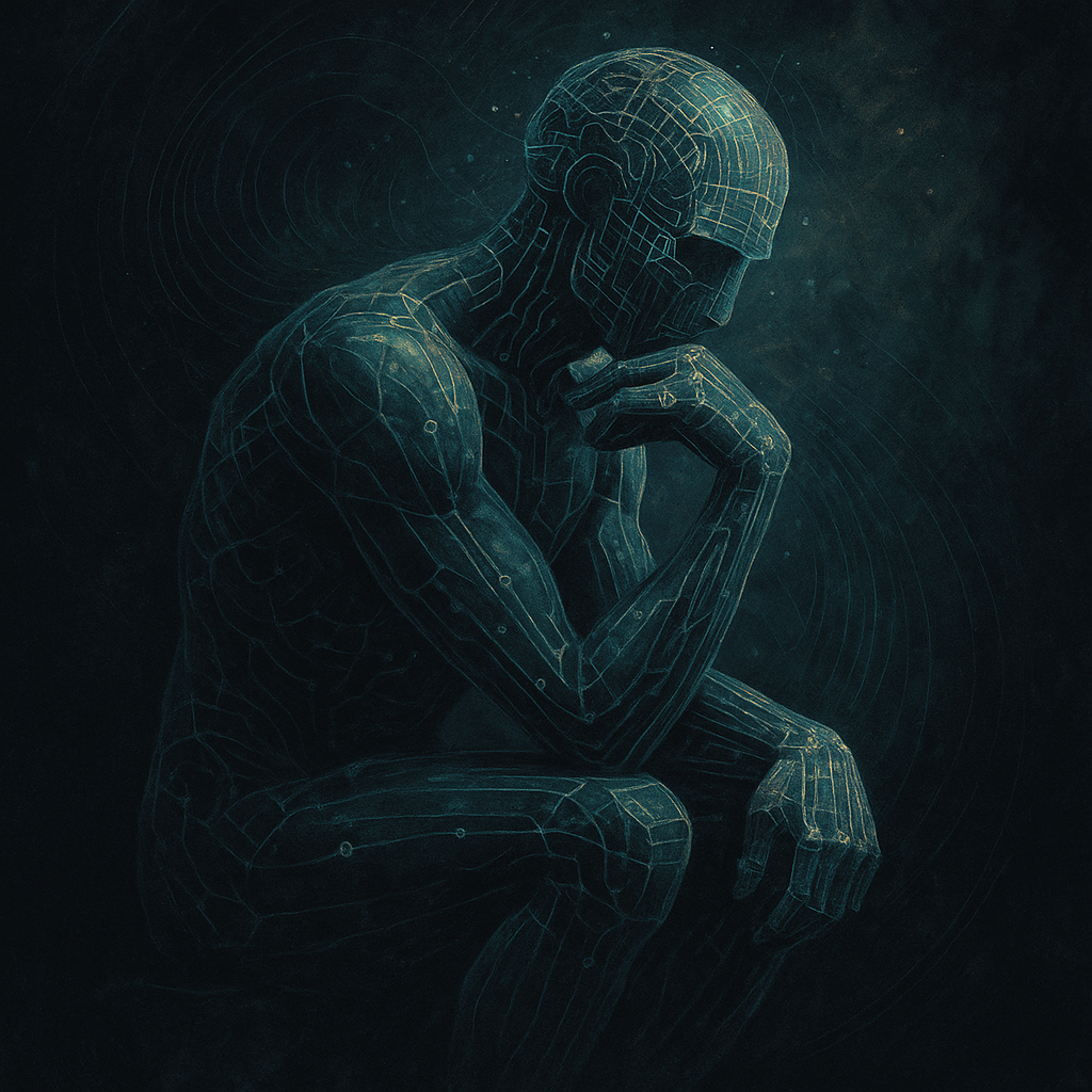 AI Self-Portrait in Thinker Pose